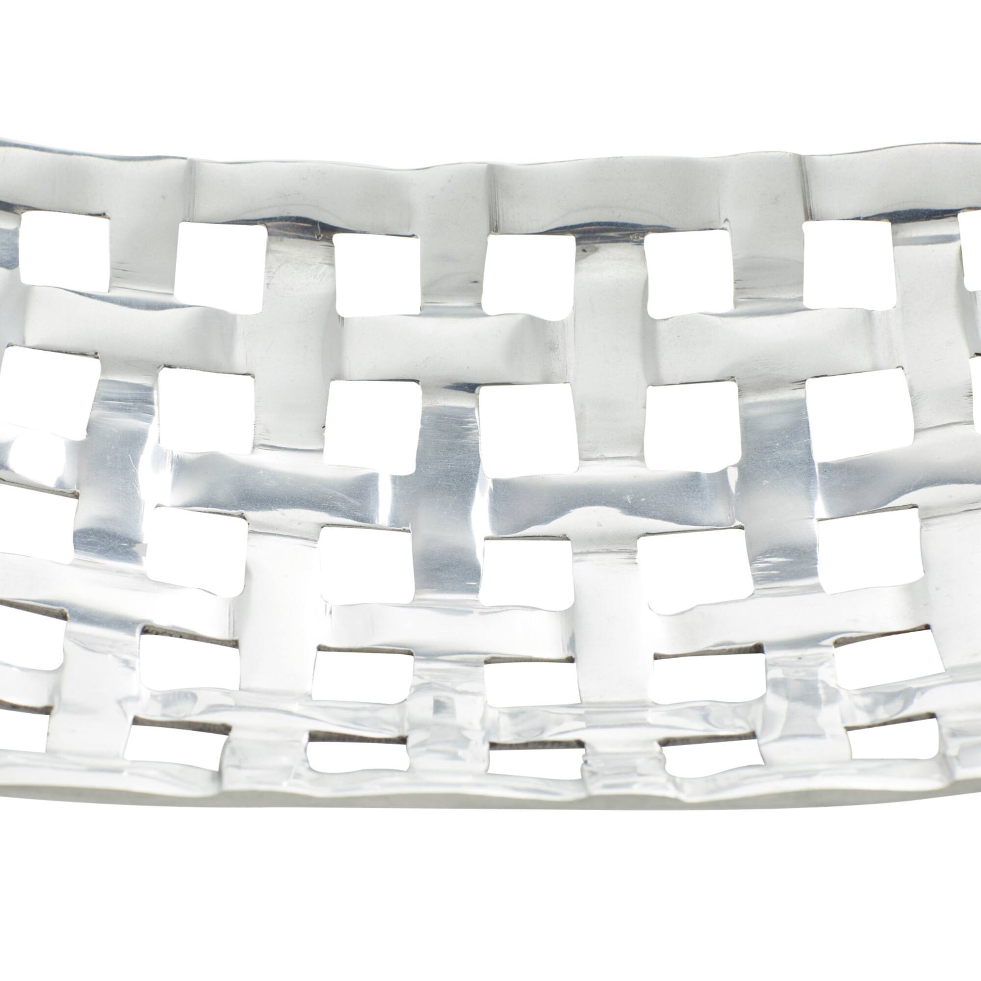 Silver Aluminum Contemporary Tray Set